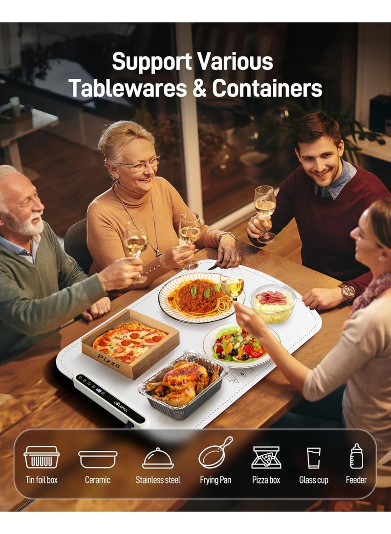 صواني تسخين كهربائية للطعام، صينية تسخين قابلة للطي ومحمولة مع مادة سيليكون نانو، حصيرة تسخين بسطح كامل مع درجة حرارة قابلة للتعديل - Image 5